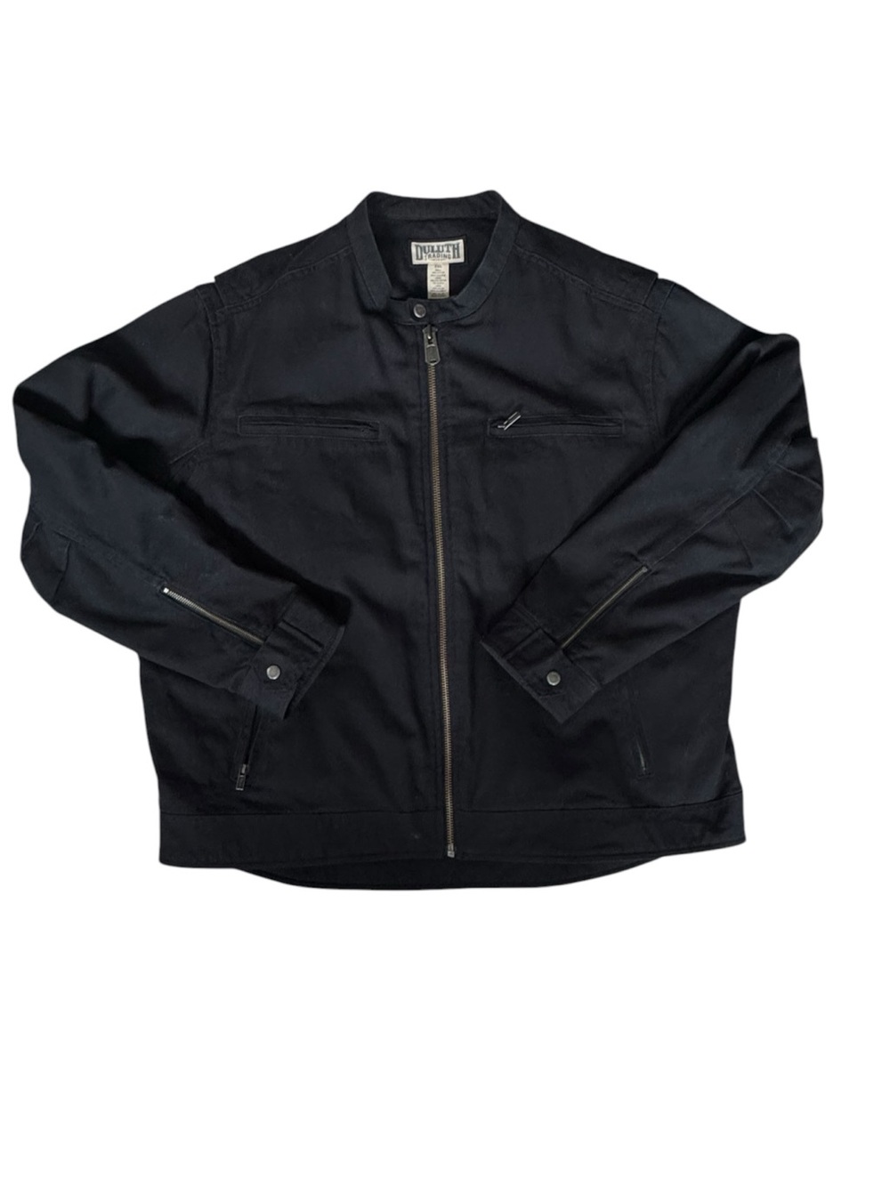 Duluth Trading Co Men’s 2XL Black Fire Hose Moto Utility Jacket Full Zip